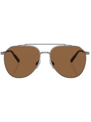 Dolce & Gabbana Eyewear pilot-frame tinted sunglasses - Silver
