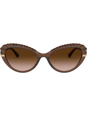 Dolce & Gabbana Eyewear Plissé cat eye sunglasses - Brown