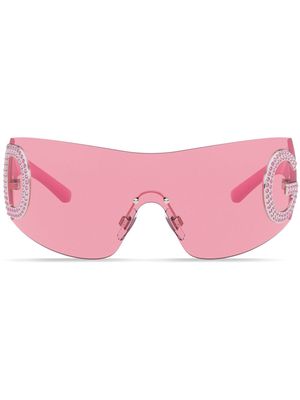 Dolce & Gabbana Eyewear Re-Edition shield logo sunglasses - Pink