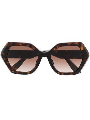 Dolce & Gabbana Eyewear tortoise hexagonal sunglass - Brown