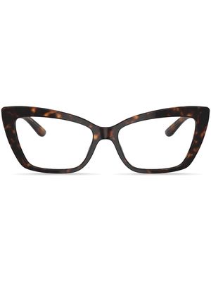 Dolce & Gabbana Eyewear tortoiseshell-effect cat-eye frame glasses - Brown