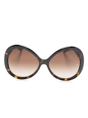 Dolce & Gabbana Eyewear tortoiseshell-effect oversized-frame sunglasses - Brown
