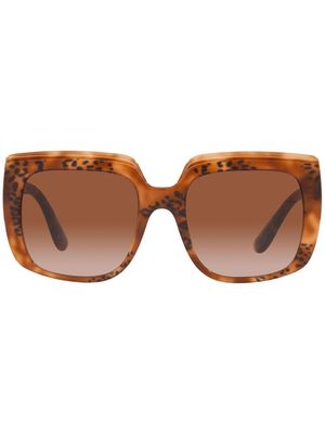 Dolce & Gabbana Eyewear tortoiseshell-effect oversized sunglasses - Brown