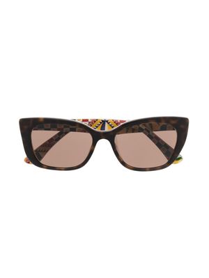 Dolce & Gabbana Eyewear tortoiseshell rectangular-frame sunglasses - Brown