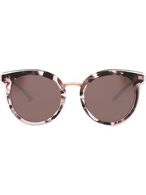 Dolce & Gabbana Eyewear transparent-trim tortoiseshell round sunglasses - Pink