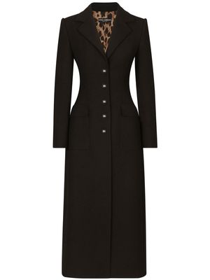 Dolce & Gabbana fitted-waist single-breasted coat - Black