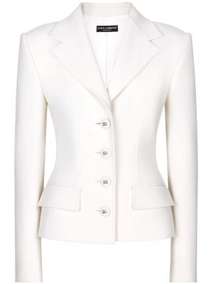 Dolce & Gabbana fitted-waistline single-breasted blazer - White