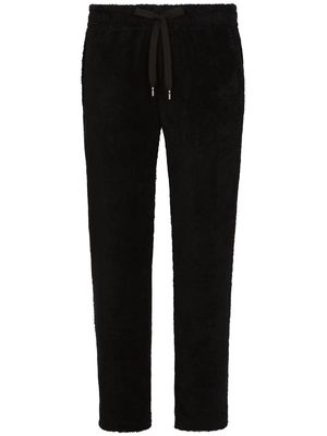 Dolce & Gabbana fleece-texture drawstring pants - Black
