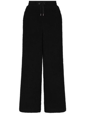 Dolce & Gabbana fleece-texture long wide-leg trousers - Black