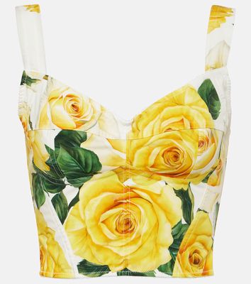 Dolce & Gabbana Floral cotton-blend bustier top