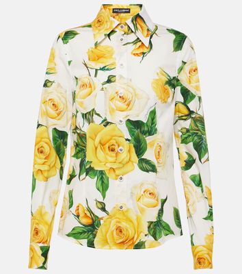 Dolce & Gabbana Floral cotton-blend poplin shirt
