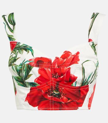 Dolce & Gabbana Floral cotton crop top