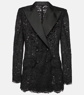 Dolce & Gabbana Floral double-breasted lace blazer