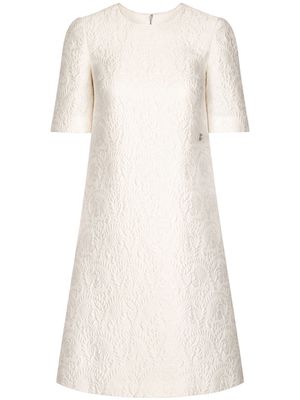 Dolce & Gabbana floral-jacquard midi dress - White