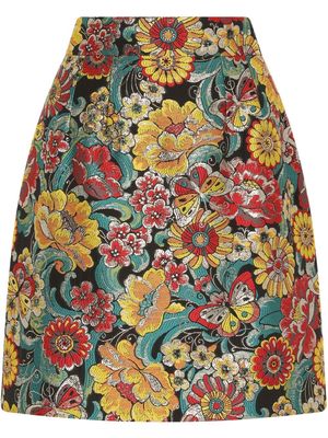Dolce & Gabbana floral jacquard mini skirt - Black