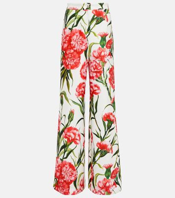 Dolce & Gabbana Floral jersey wide-leg pants