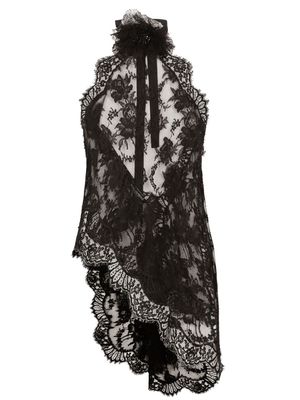 Dolce & Gabbana floral lace asymmetric blouse - Black