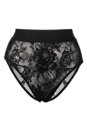 Dolce & Gabbana floral-lace high-waist briefs - Black