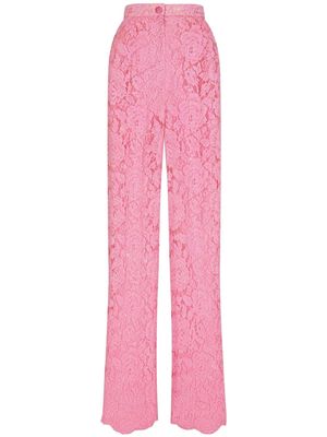 Dolce & Gabbana floral lace tailored trousers - Pink