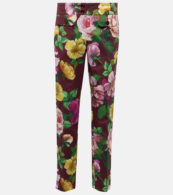 Dolce & Gabbana Floral low-rise cotton-blend pants