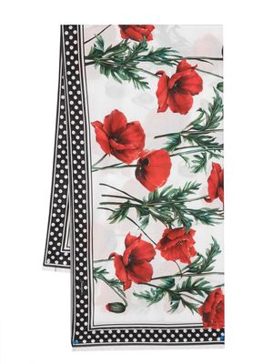 Dolce & Gabbana floral-print beach towel - Black