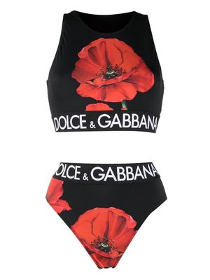 Dolce & Gabbana floral-print bikini - Black