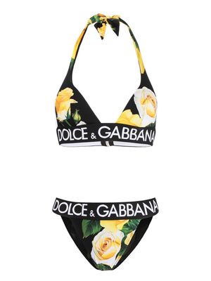 Dolce & Gabbana floral-print bikini - Green