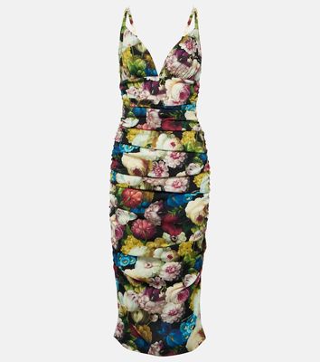 Dolce & Gabbana Floral silk-blend charmeuse midi dress