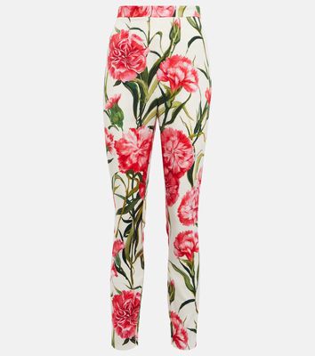 Dolce & Gabbana Floral silk-blend slim pants