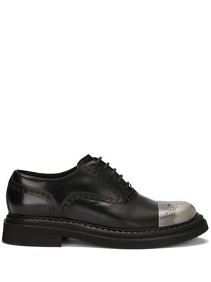 Dolce & Gabbana Francesina contrast-toecap rubber Derby shoes - 80999 - NERO