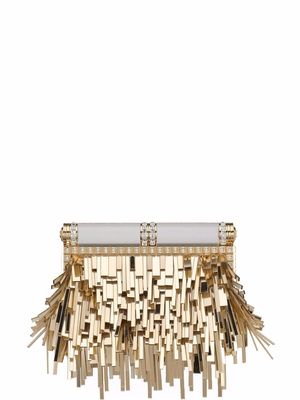 Dolce & Gabbana fringed leather clutch bag - Gold