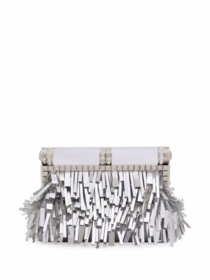 Dolce & Gabbana fringed leather clutch bag - Silver