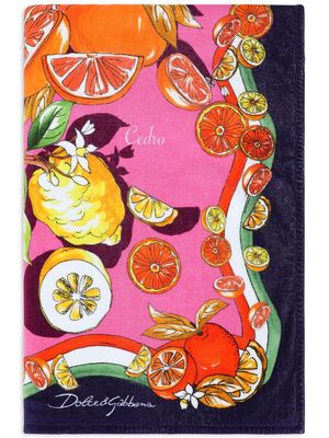 Dolce & Gabbana fruit-print towel - Pink