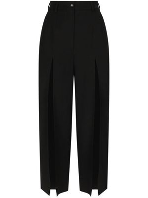 Dolce & Gabbana gabardine front-slit trousers - Black