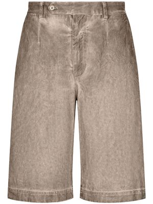 Dolce & Gabbana garment-dyed cotton shorts - Grey