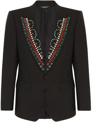 Dolce & Gabbana gemstone-embellished tailored blazer - Black