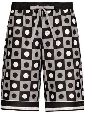 Dolce & Gabbana geometric-print drawstring shorts - Black