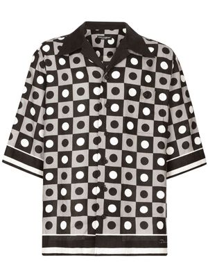 Dolce & Gabbana geometric-print linen shirt - Black