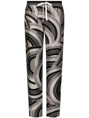 Dolce & Gabbana geometric-print silk pijama trousers - Green