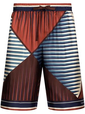 Dolce & Gabbana geometric-print silk shorts - Red