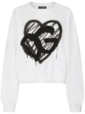 Dolce & Gabbana graffiti logo-print sweatshirt - White