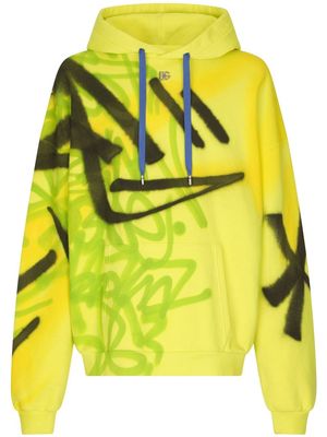 Dolce & Gabbana graffiti-print hoodie - Yellow