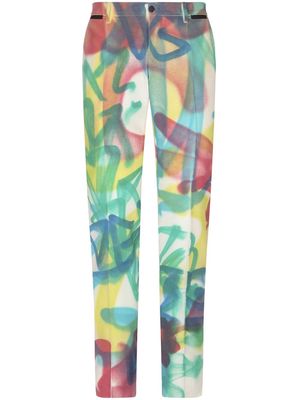 Dolce & Gabbana graffiti print tailored trousers - Multicolour
