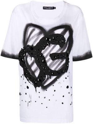 Dolce & Gabbana Grafitti logo-print T-shirt - White