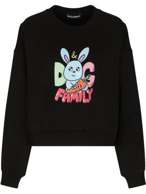 Dolce & Gabbana graphic-print cotton-blend sweatshirt - Black