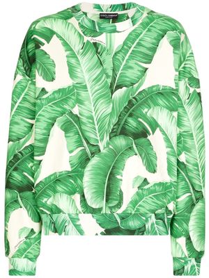 Dolce & Gabbana graphic-print cotton sweatshirt - Green