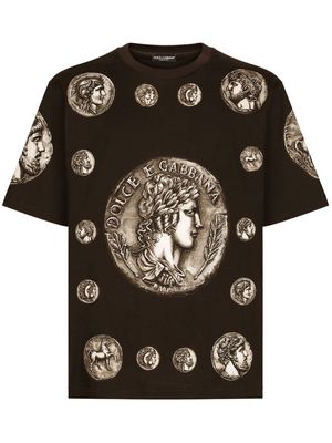 Dolce & Gabbana graphic-print short-sleeve T-shirt - Brown