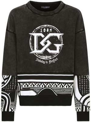 Dolce & Gabbana graphic-print with logo sweatshirt - Black