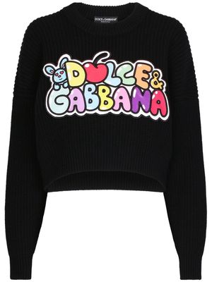 Dolce & Gabbana graphic-print wool jumper - Black