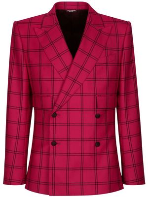 Dolce & Gabbana grid-pattern double-breasted blazer - Pink